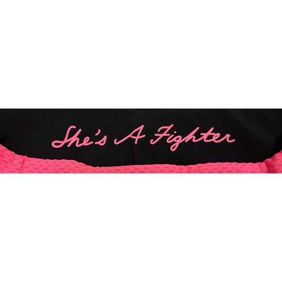 UNDER ARMOUR MID RISE LEGGINGS, GIRLS, 11/12, BLACK W/PINK TRIM, SHE’S A FIGHTER - Picture 10 of 11